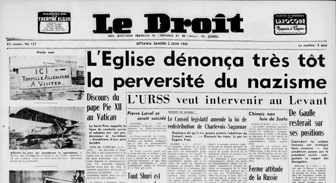 La condamnation du nazisme par l’Église : discours de Pie XII du 2 juin 1945.